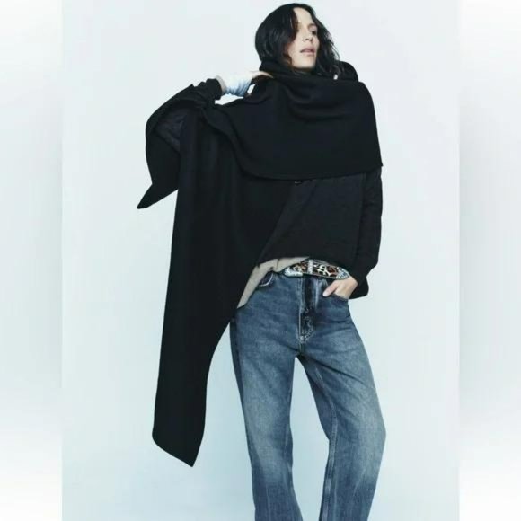 ZARA HOODED WOOL CAPE ZW LIMITED EDITION - Picture 2 of 5